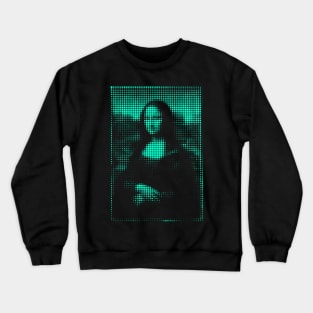 Mona Lisa Da Vinci Dots Graphic Design Crewneck Sweatshirt